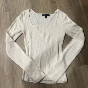 Banana Republic Cream Ribbed Knit Top